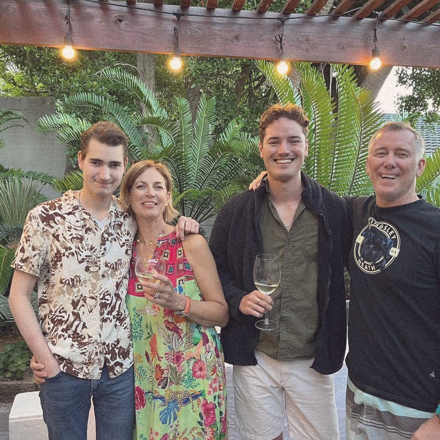 Family under the palms