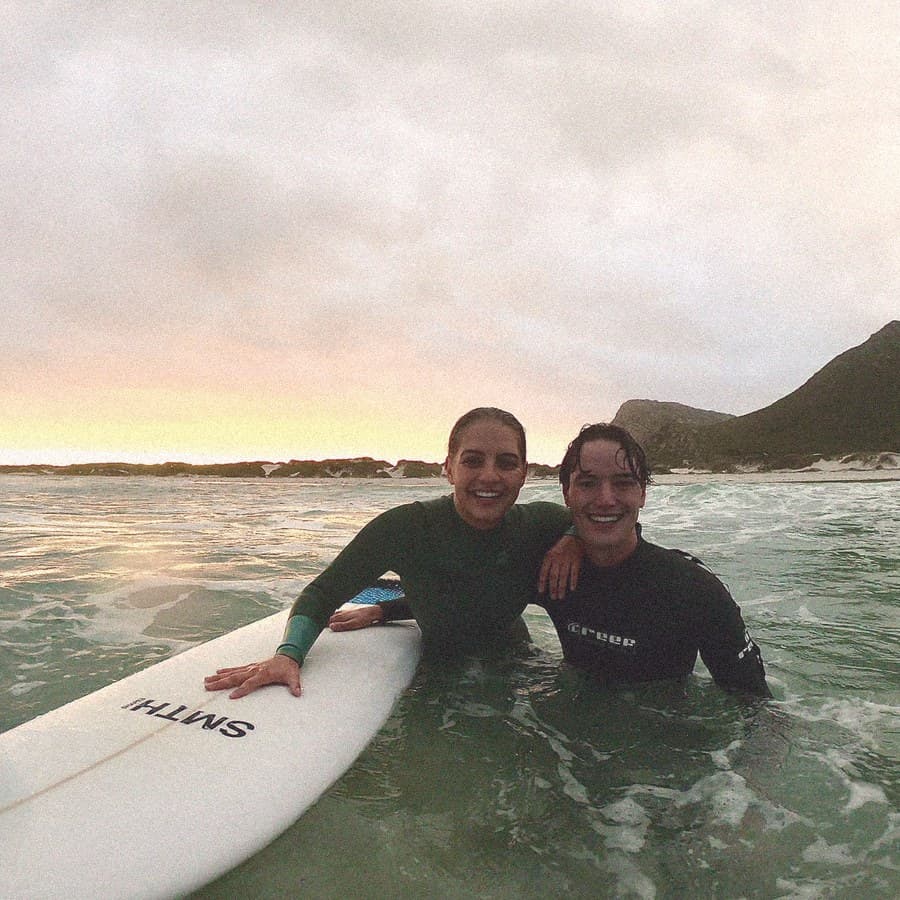 Out on the board at sunset